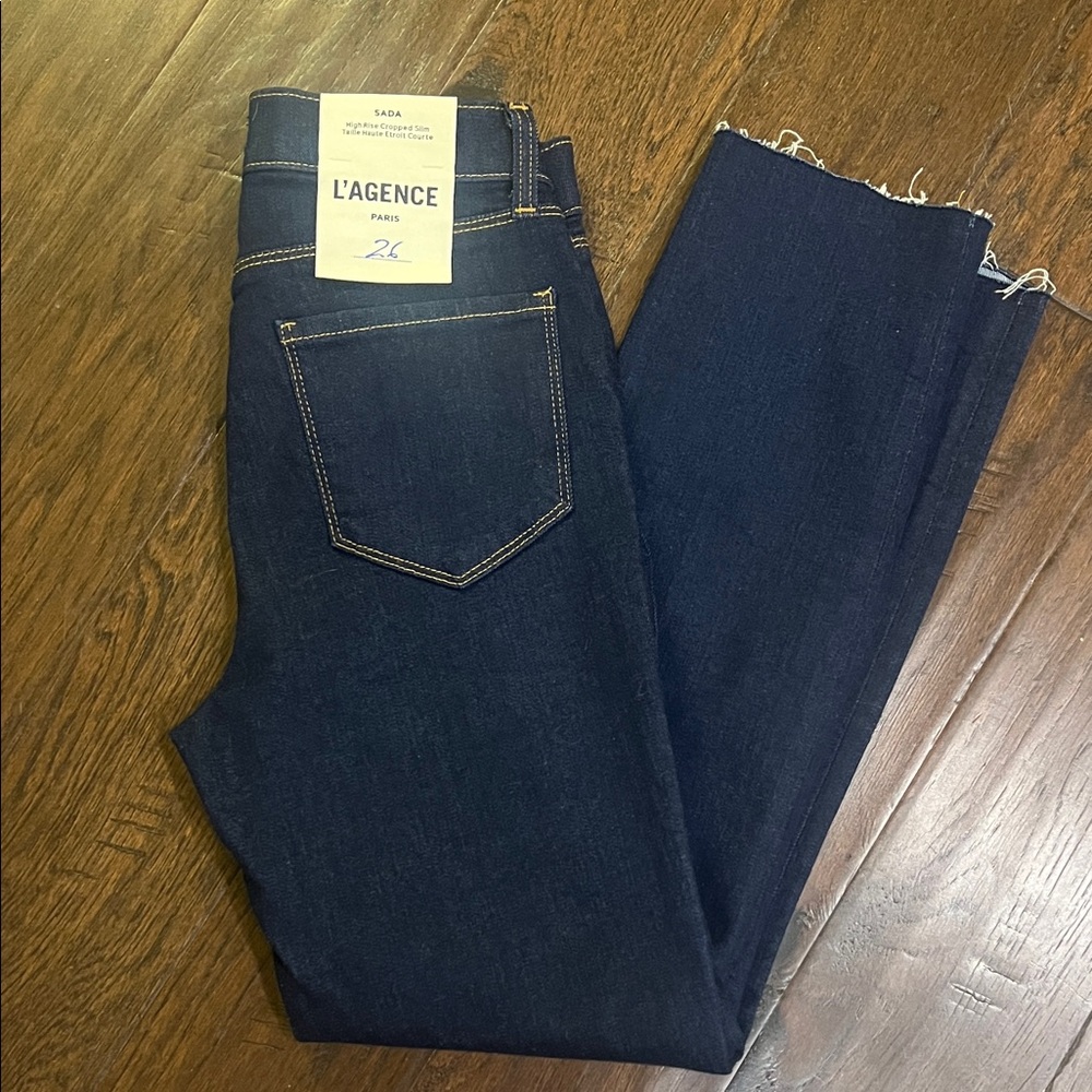 L'AGENCE Sada High Rise Cropped Slim Jeans 26 NWT